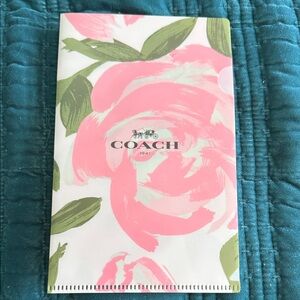 Coach White Document Sleeve with Pink Floral Print